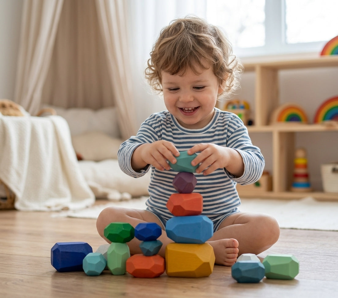 Montessori Wooden Stones (21 Pieces)