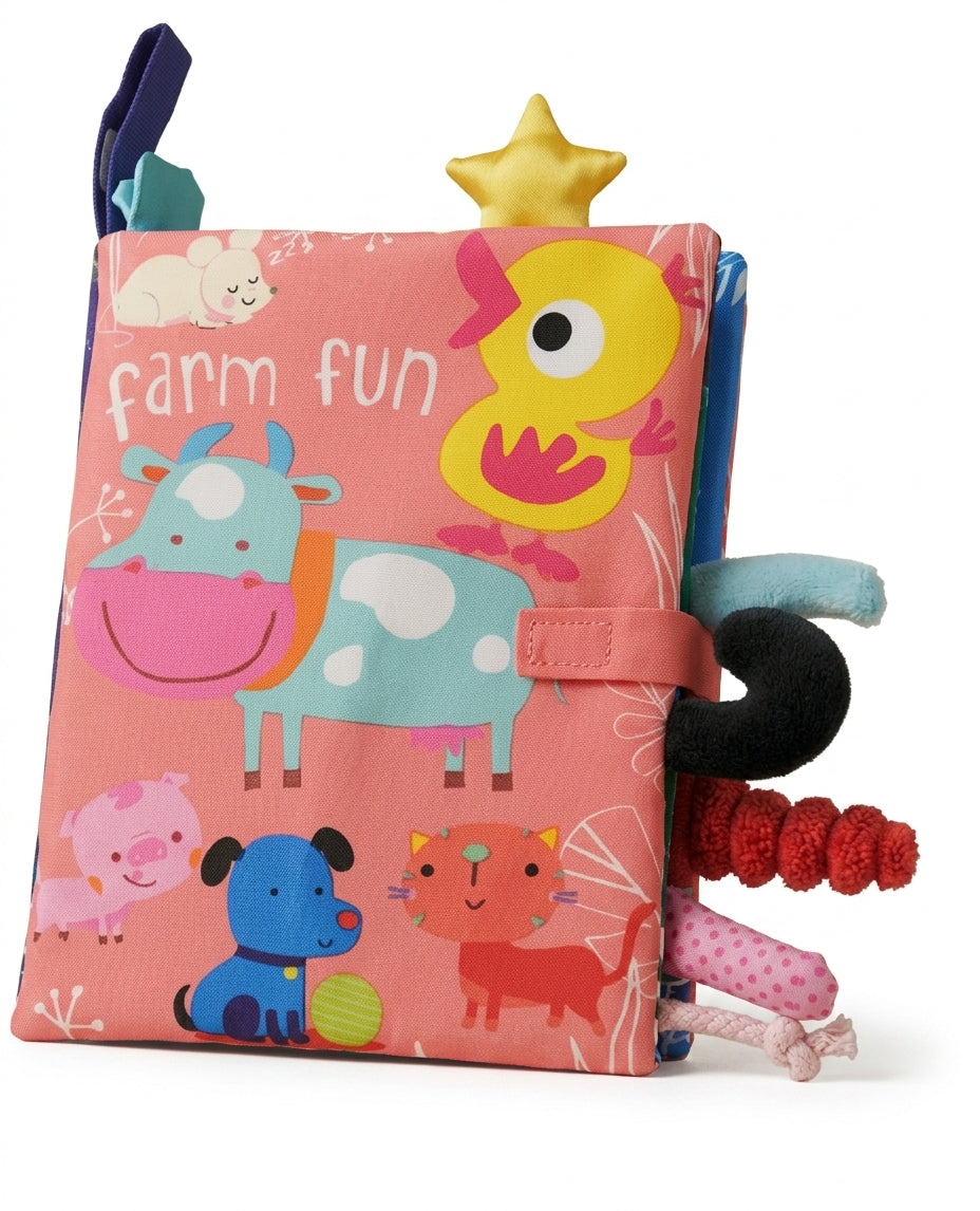 Montivara Baby Soft Book – Hochkontrast-Knisterstoffbuch für die sensorische Entwicklung von Neugeborenen