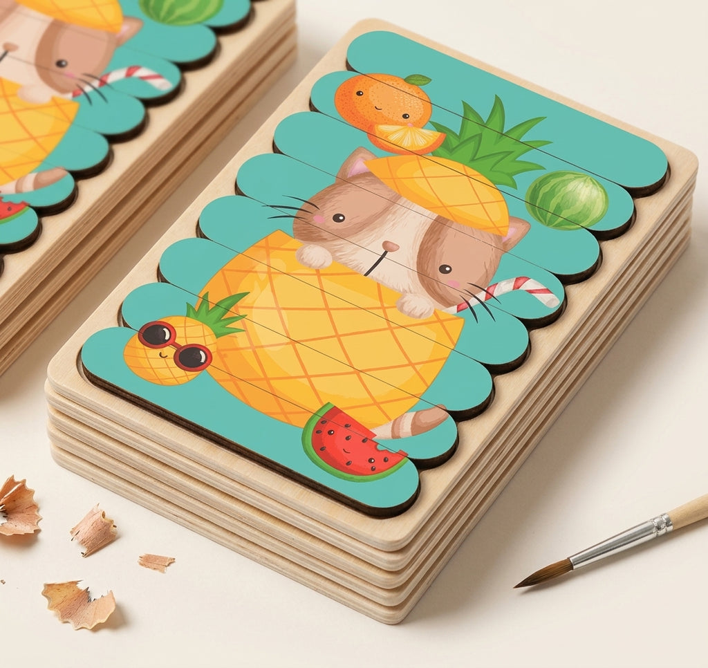 Montessori Double-Sided Puzzles (5 Pack)